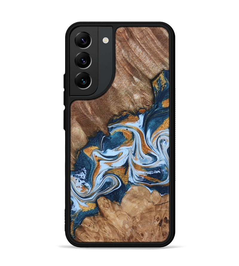 Galaxy S22 Plus Wood Phone Case - Arlene (Teal & Gold, 801643)