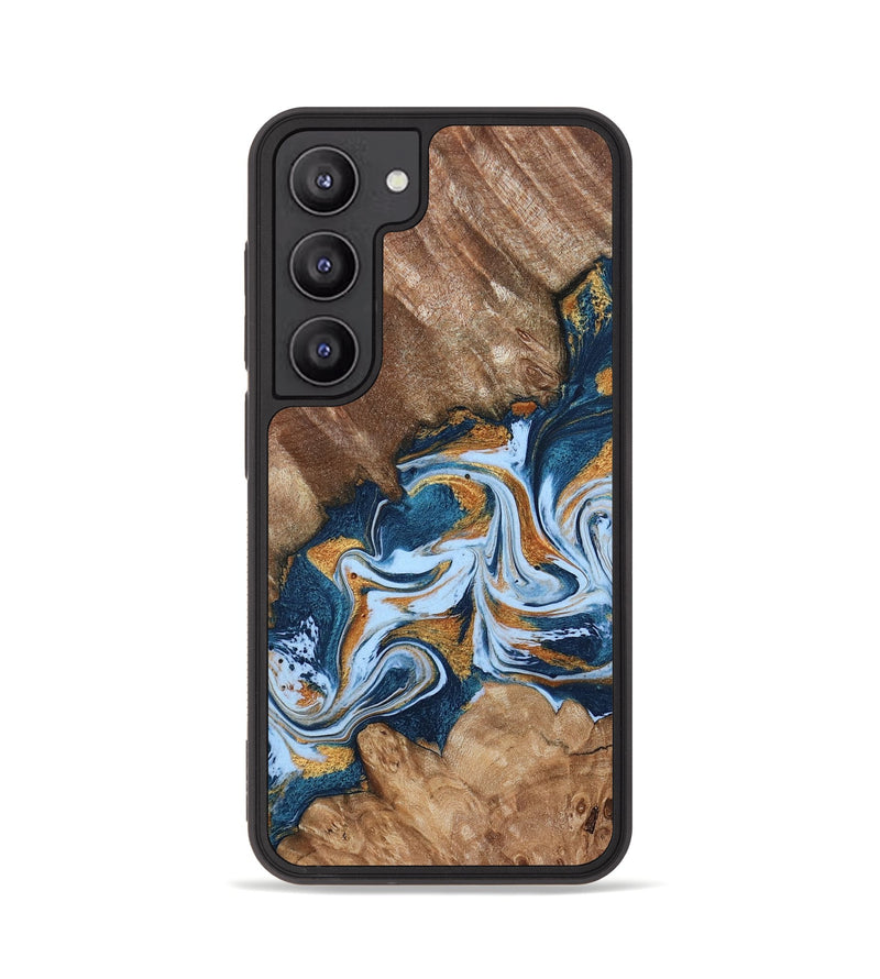Galaxy S23 Wood Phone Case - Arlene (Teal & Gold, 801643)