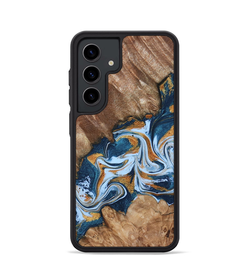 Galaxy S24 Wood Phone Case - Arlene (Teal & Gold, 801643)