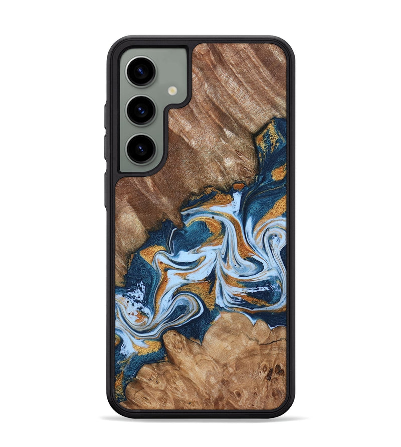 Galaxy S24 Plus Wood Phone Case - Arlene (Teal & Gold, 801643)