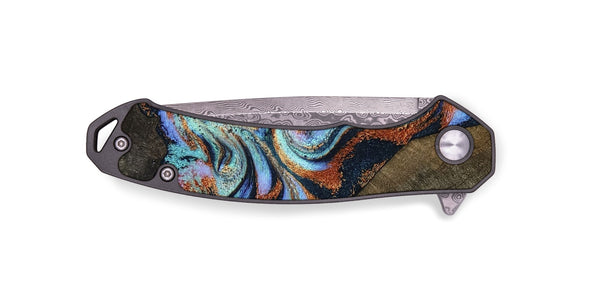 EDC Wood Pocket Knife - Wylder (Teal & Gold, 801644)