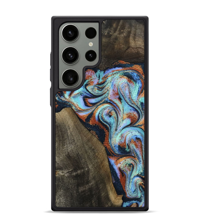 Galaxy S24 Ultra Wood Phone Case - Wylder (Teal & Gold, 801644)