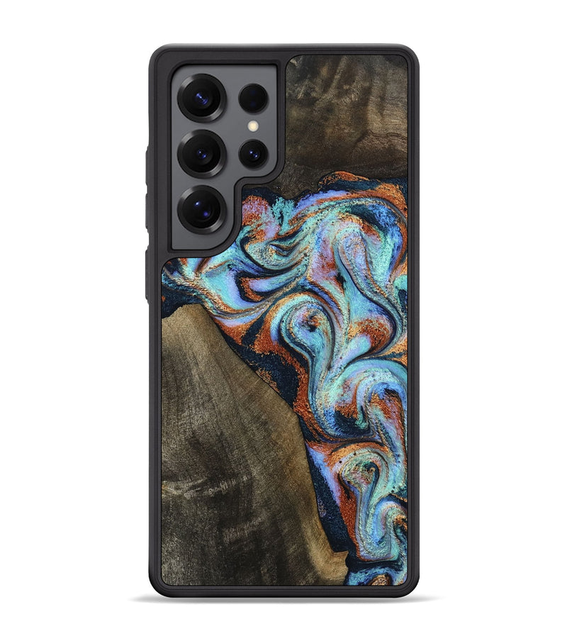Galaxy S25 Ultra Wood Phone Case - Wylder (Teal & Gold, 801644)