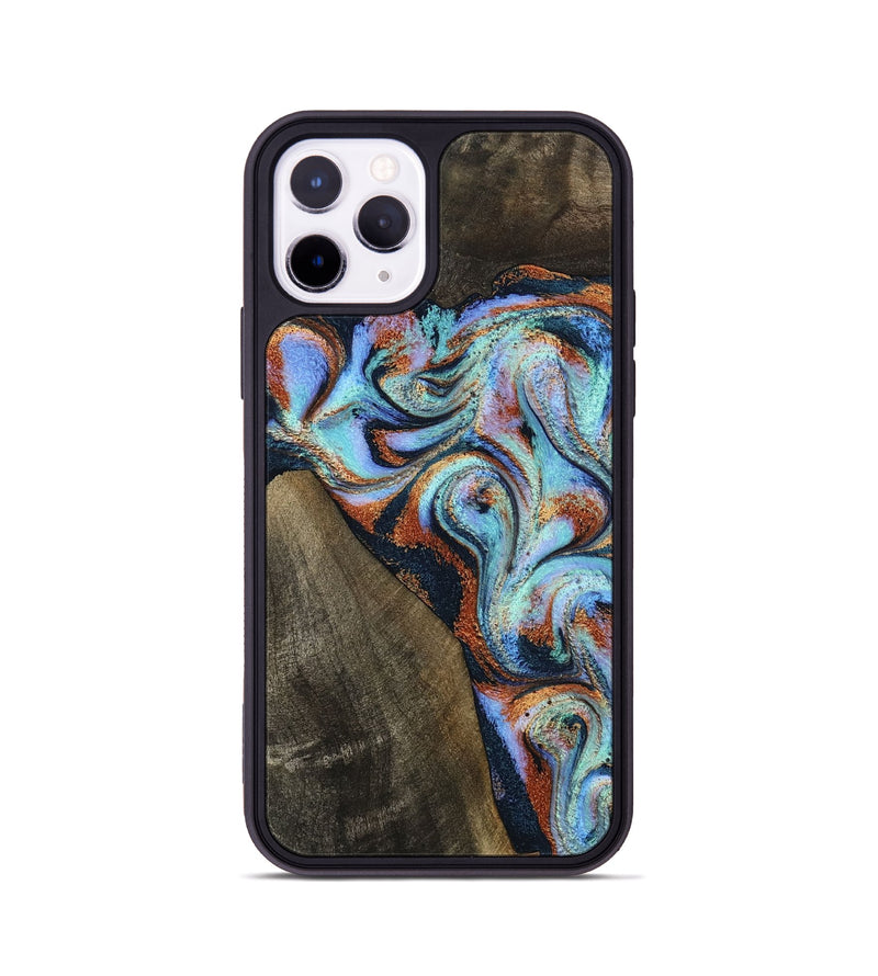 iPhone 11 Pro Wood Phone Case - Wylder (Teal & Gold, 801644)