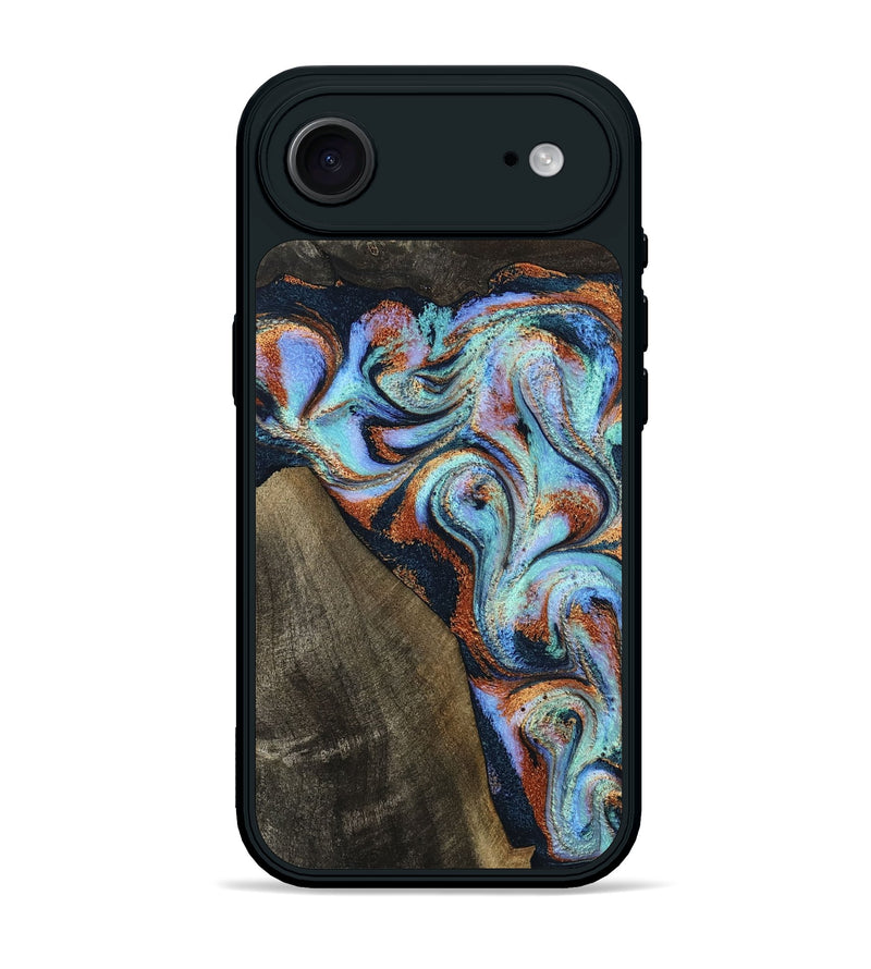 iPhone 17 Air Wood Phone Case - Wylder (Teal & Gold, 801644)