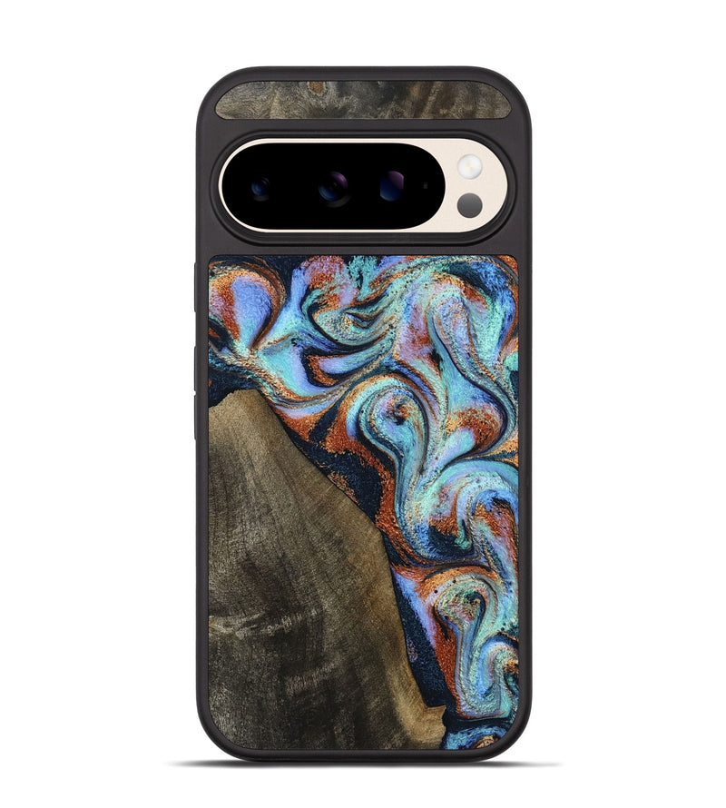Pixel 10 Wood Phone Case - Wylder (Teal & Gold, 801644)