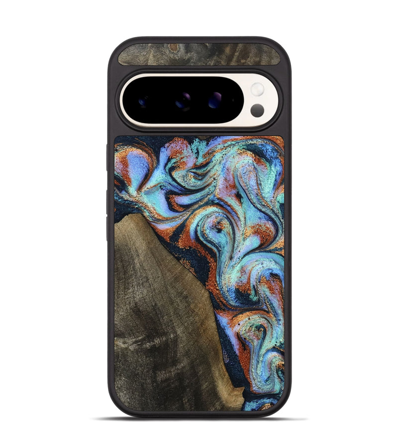 Pixel 9 Pro Wood Phone Case - Wylder (Teal & Gold, 801644)