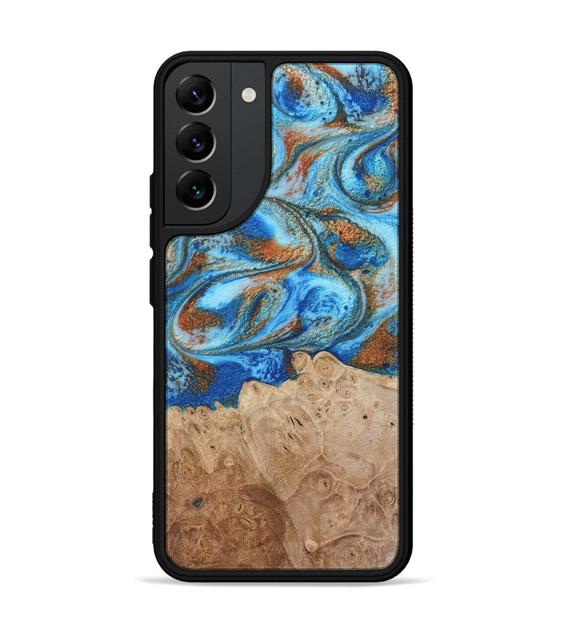 Galaxy S22 Plus Wood Phone Case - Benson (Teal & Gold, 801645)