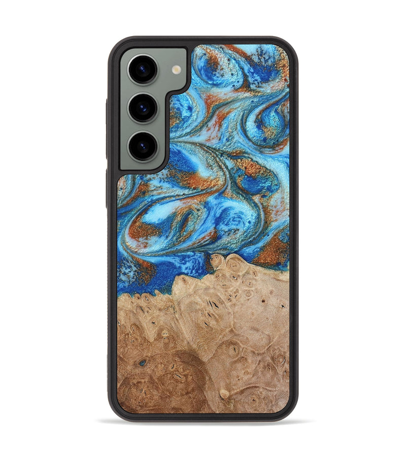 Galaxy S23 Plus Wood Phone Case - Benson (Teal & Gold, 801645)
