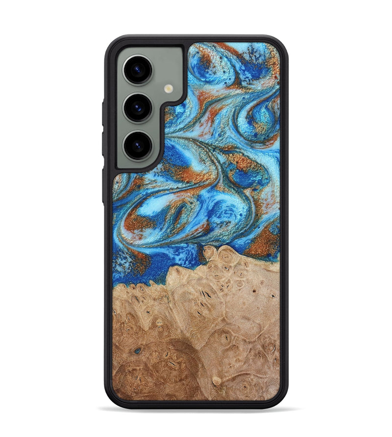 Galaxy S24 Plus Wood Phone Case - Benson (Teal & Gold, 801645)