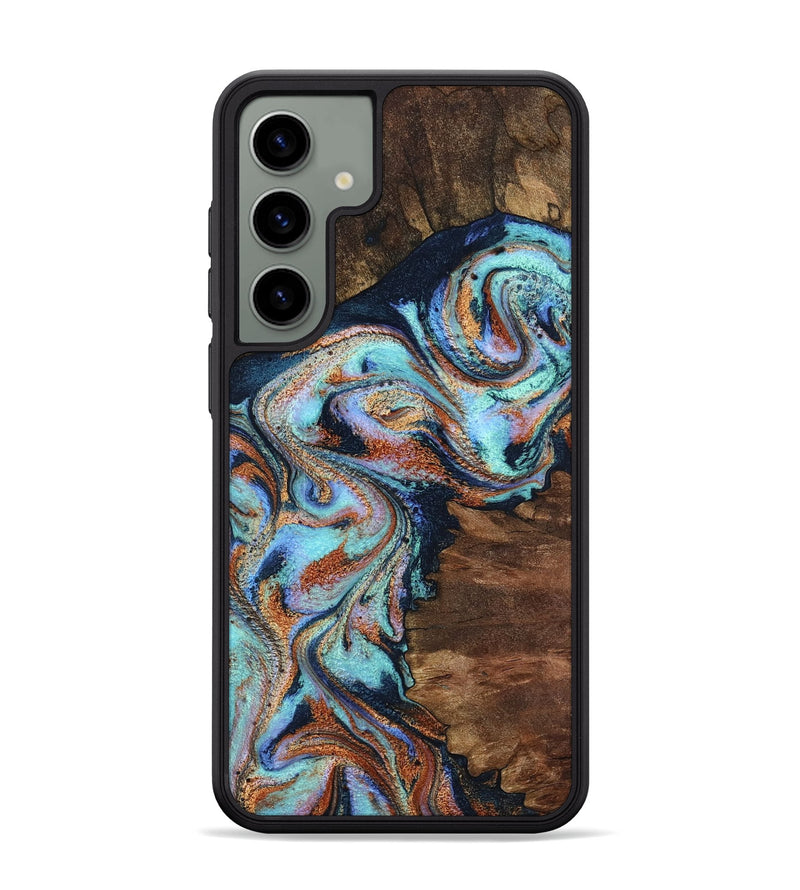 Galaxy S24 Plus Wood Phone Case - Claire (Teal & Gold, 801646)
