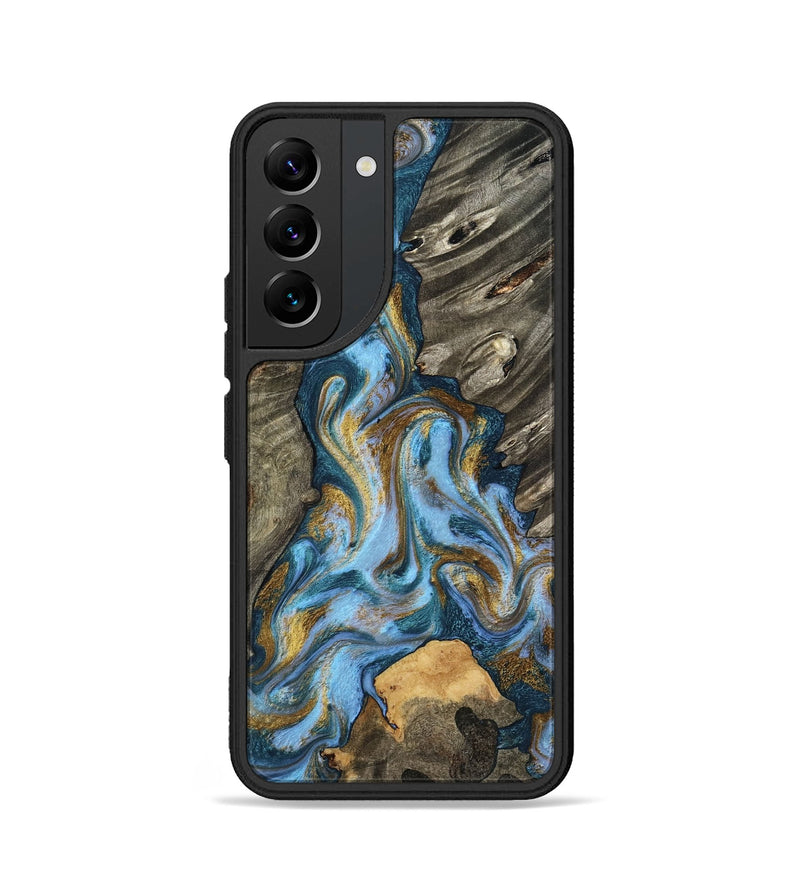 Galaxy S22 Wood Phone Case - Jarred (Teal & Gold, 801647)