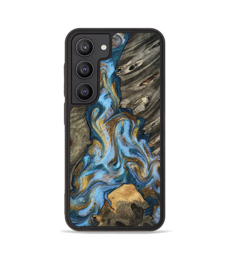 Galaxy S23 Wood Phone Case - Jarred (Teal & Gold, 801647)