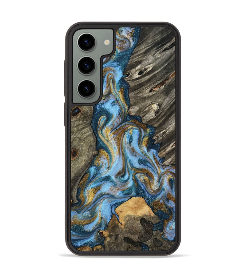 Galaxy S23 Plus Wood Phone Case - Jarred (Teal & Gold, 801647)