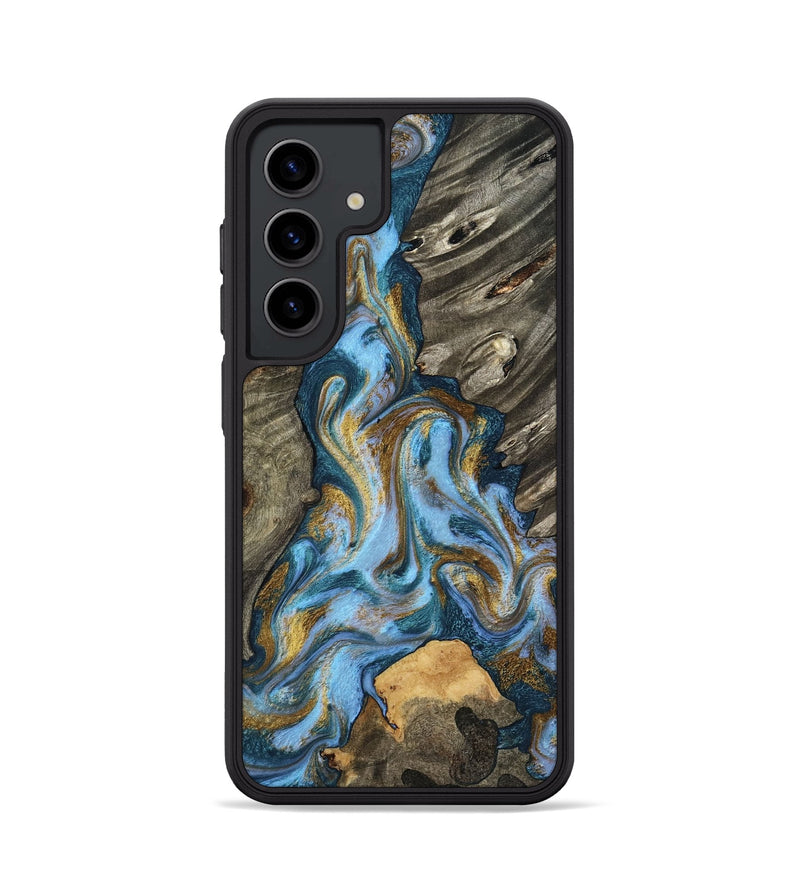 Galaxy S24 Wood Phone Case - Jarred (Teal & Gold, 801647)