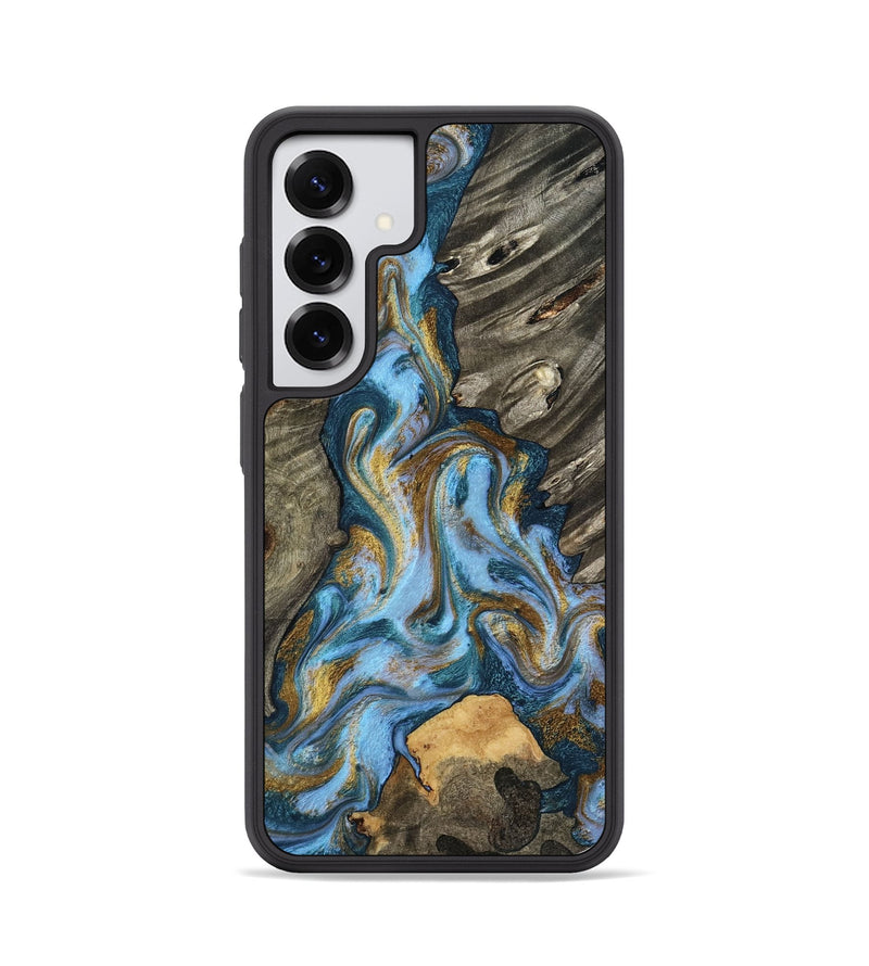 Galaxy S25 Wood Phone Case - Jarred (Teal & Gold, 801647)
