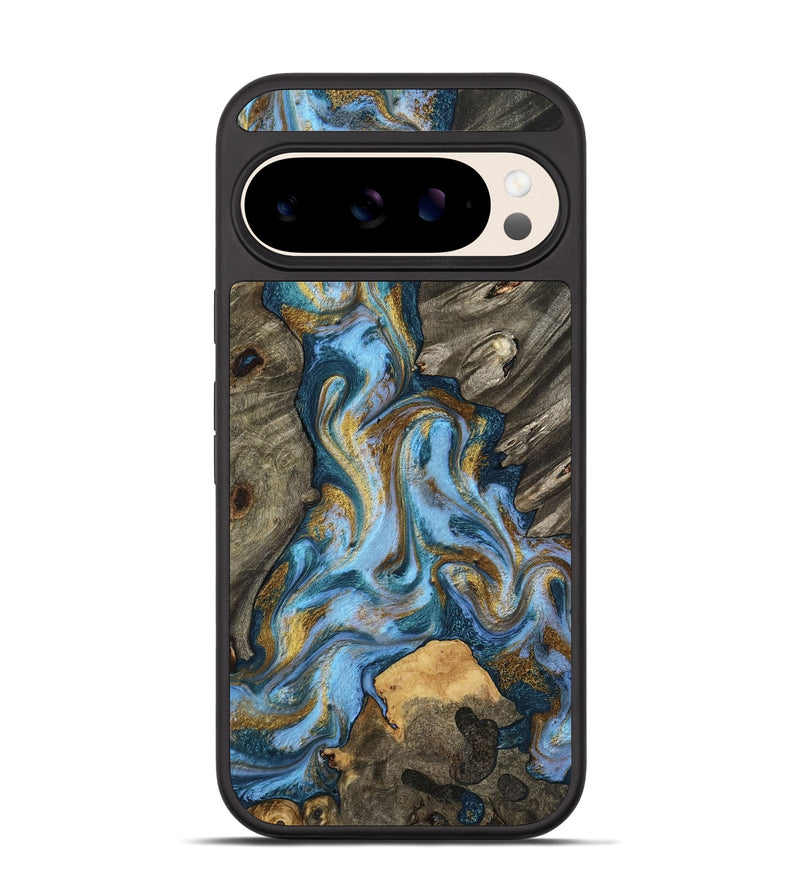 Pixel 10 Wood Phone Case - Jarred (Teal & Gold, 801647)