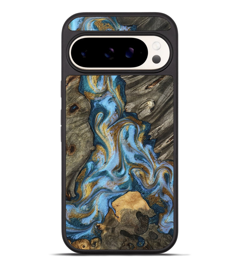 Pixel 9 Pro XL Wood Phone Case - Jarred (Teal & Gold, 801647)