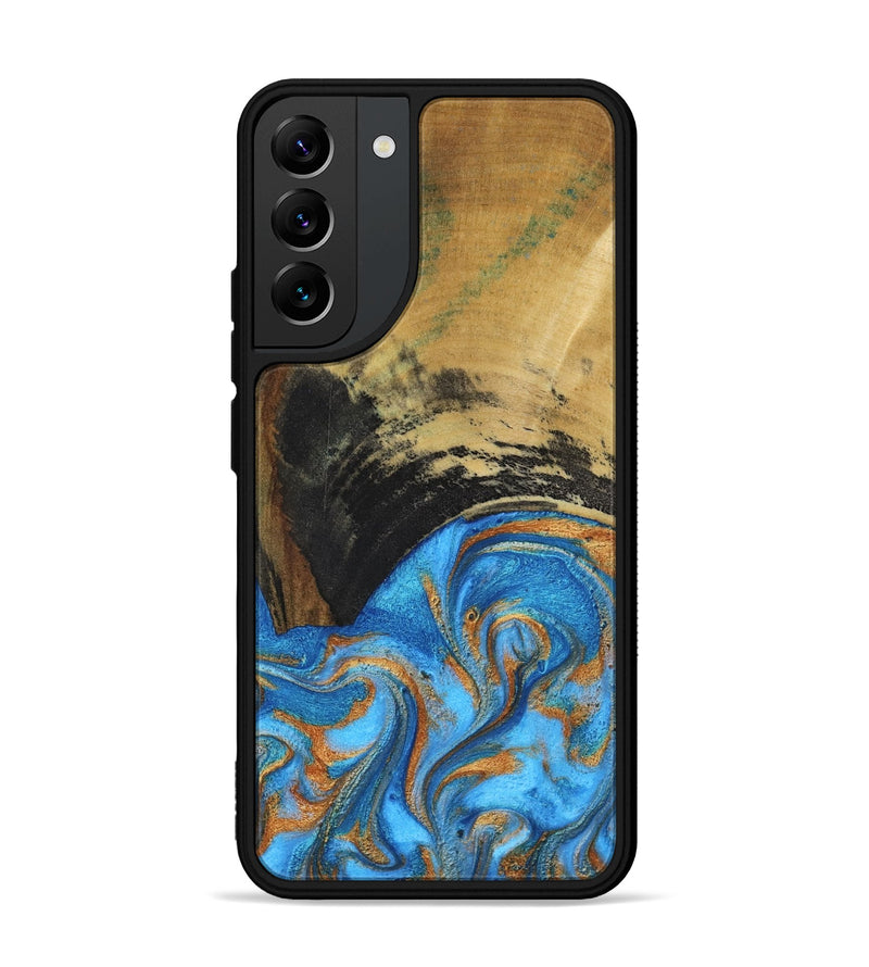Galaxy S22 Plus Wood Phone Case - Aliya (Teal & Gold, 801648)