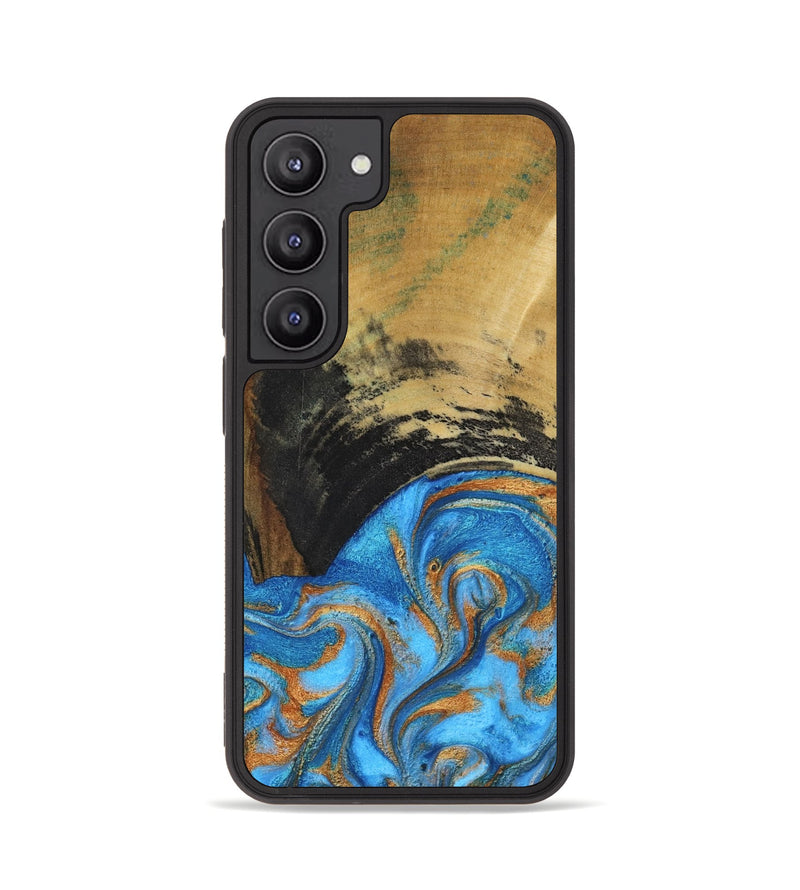 Galaxy S23 Wood Phone Case - Aliya (Teal & Gold, 801648)