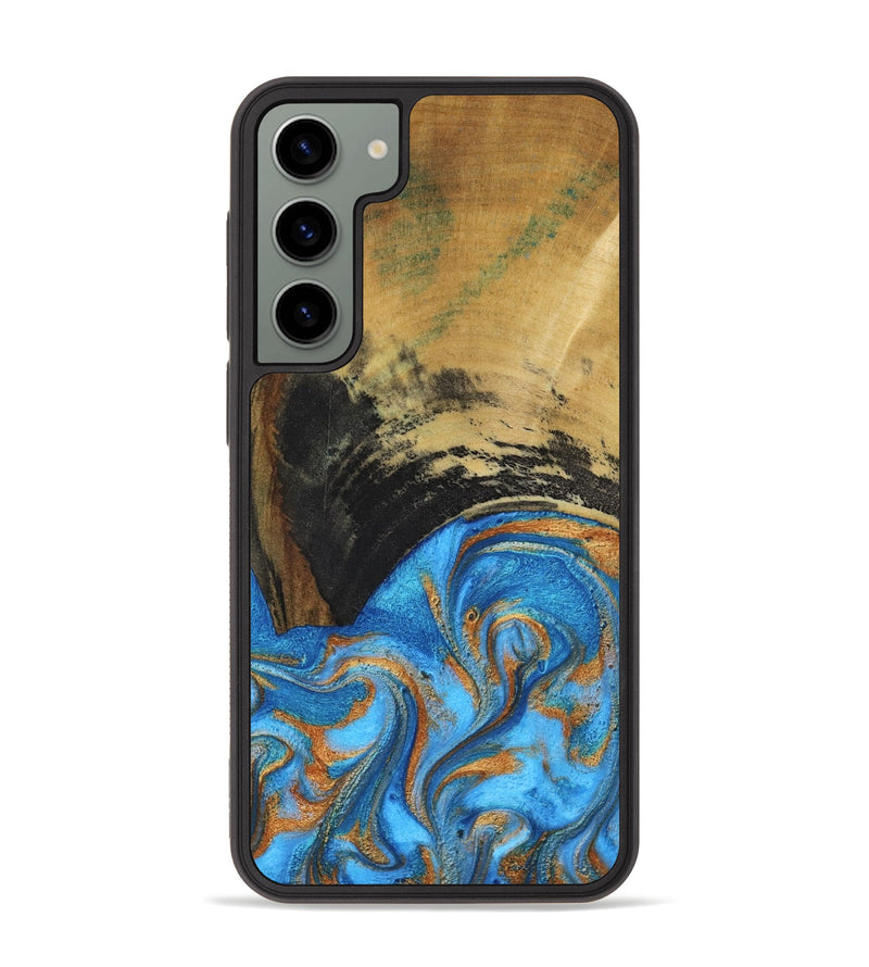 Galaxy S23 Plus Wood Phone Case - Aliya (Teal & Gold, 801648)