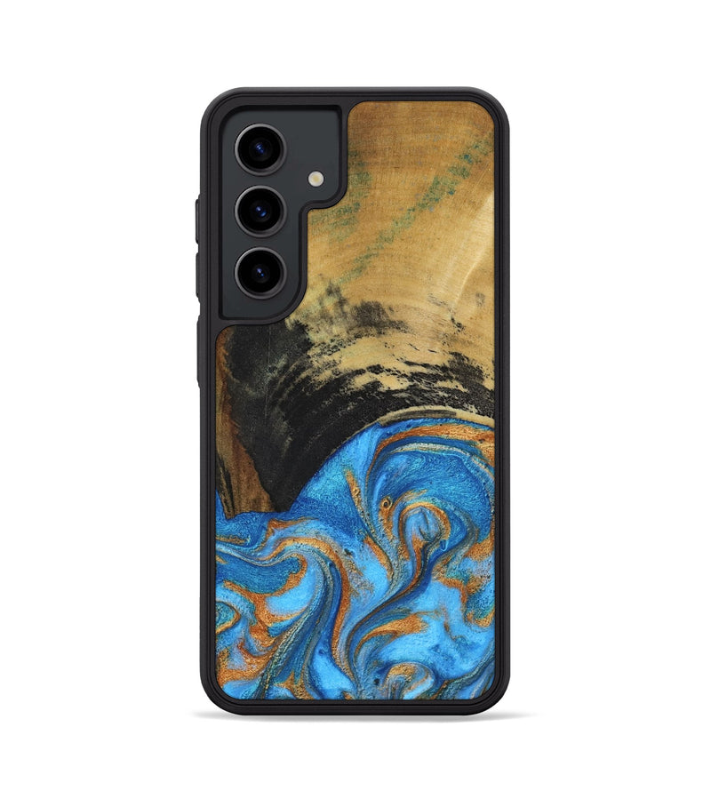 Galaxy S24 Wood Phone Case - Aliya (Teal & Gold, 801648)