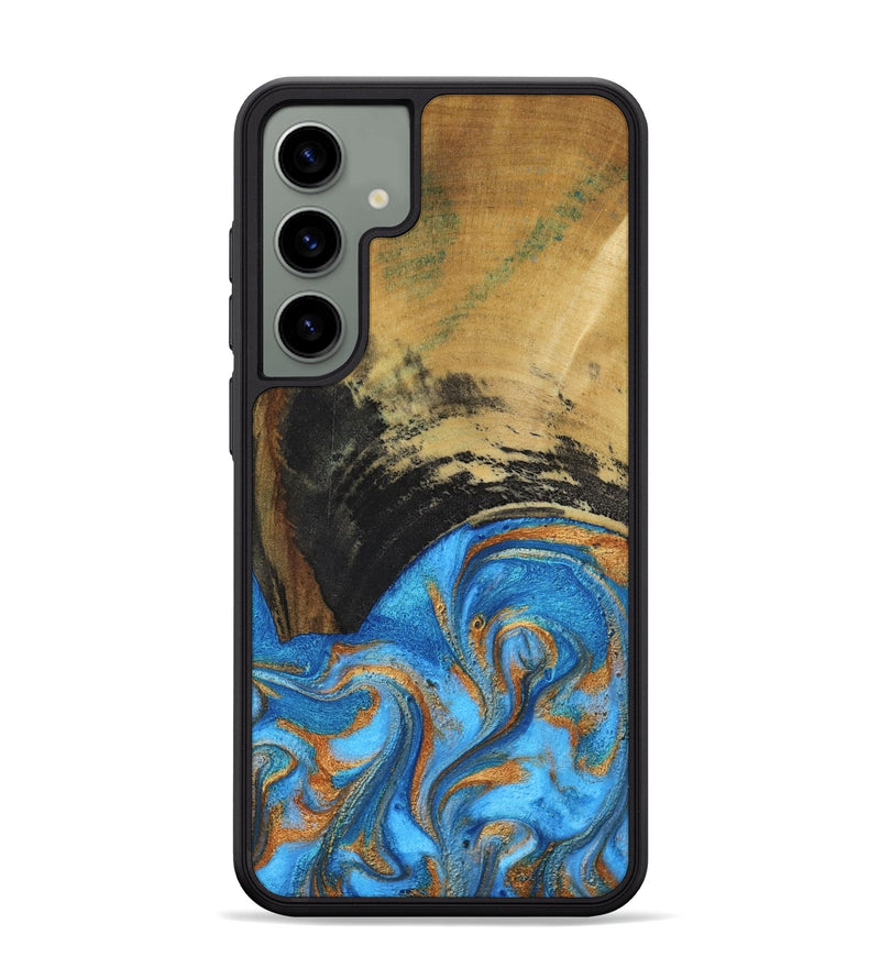 Galaxy S24 Plus Wood Phone Case - Aliya (Teal & Gold, 801648)