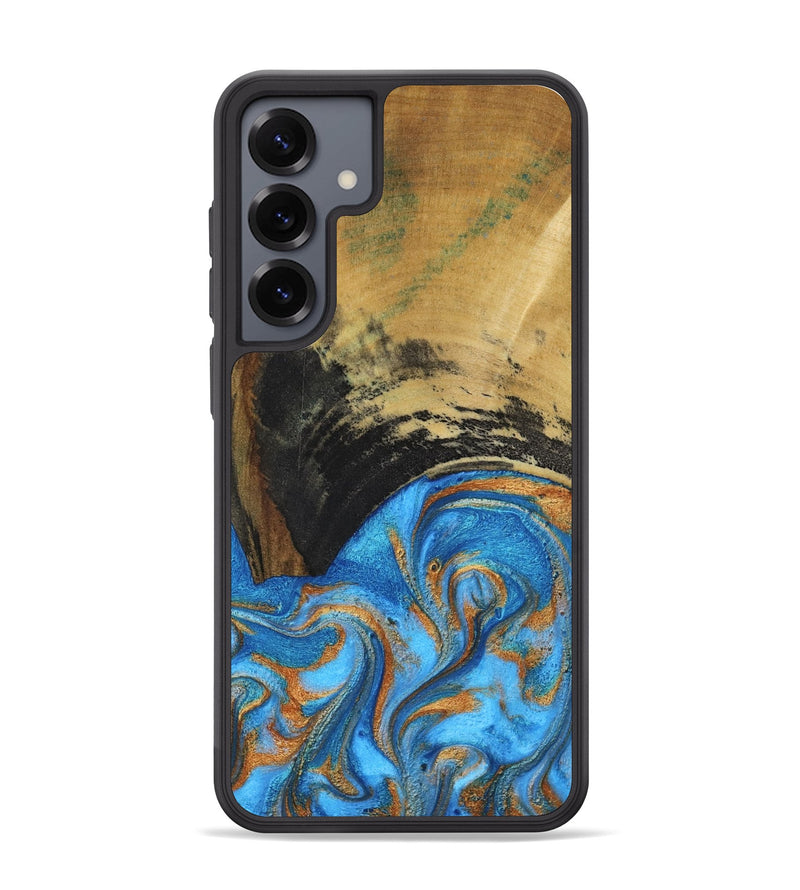 Galaxy S25 Plus Wood Phone Case - Aliya (Teal & Gold, 801648)