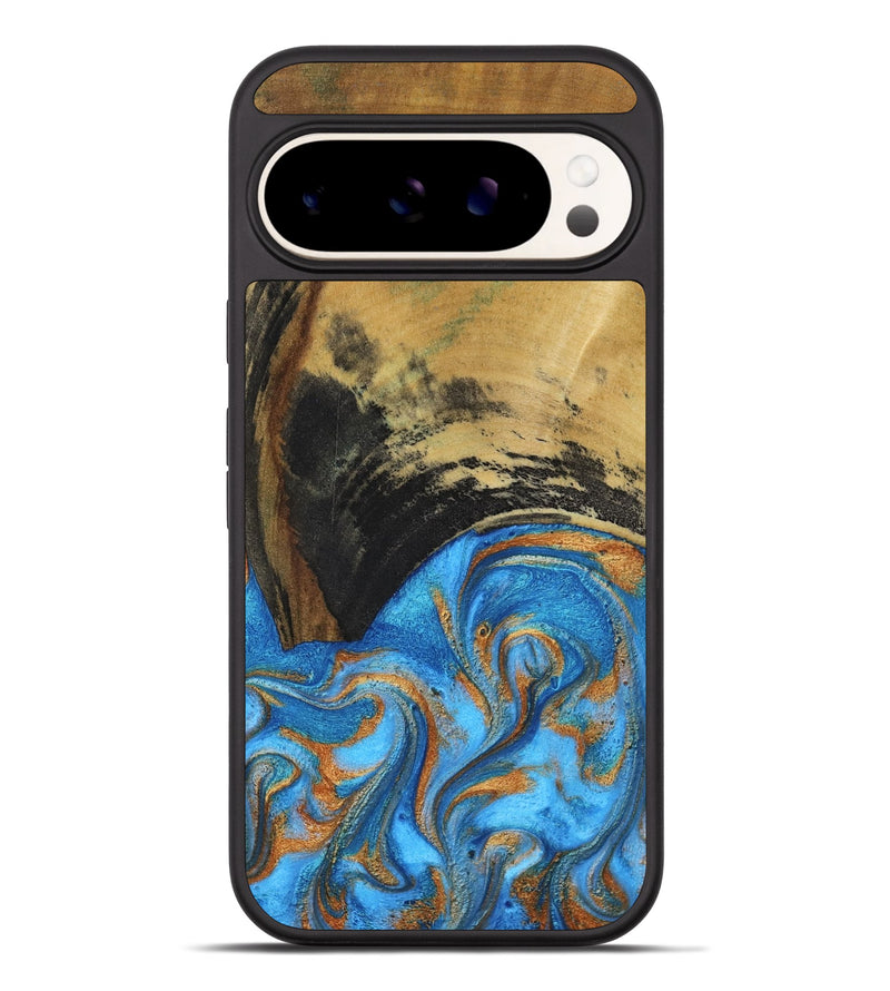 Pixel 9 Pro XL Wood Phone Case - Aliya (Teal & Gold, 801648)