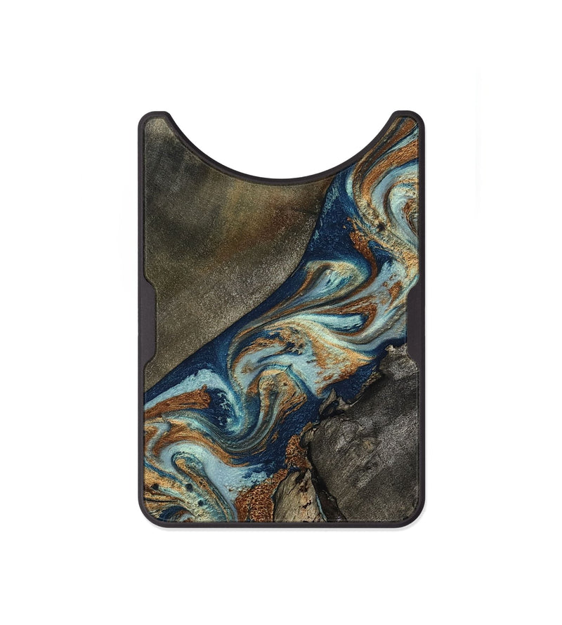 Alloy Wood Wallet - Karon (Teal & Gold, 801649)