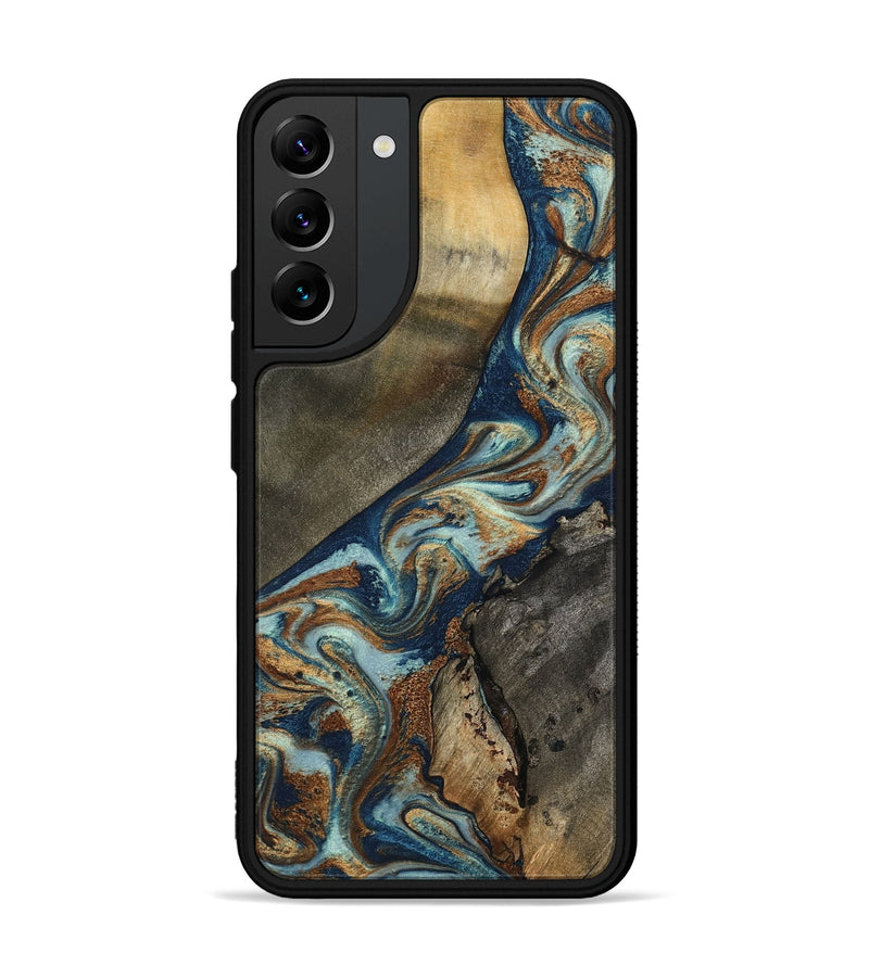Galaxy S22 Plus Wood Phone Case - Karon (Teal & Gold, 801649)