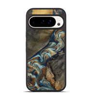 Pixel 9 Wood Phone Case - Karon (Teal & Gold, 801649)