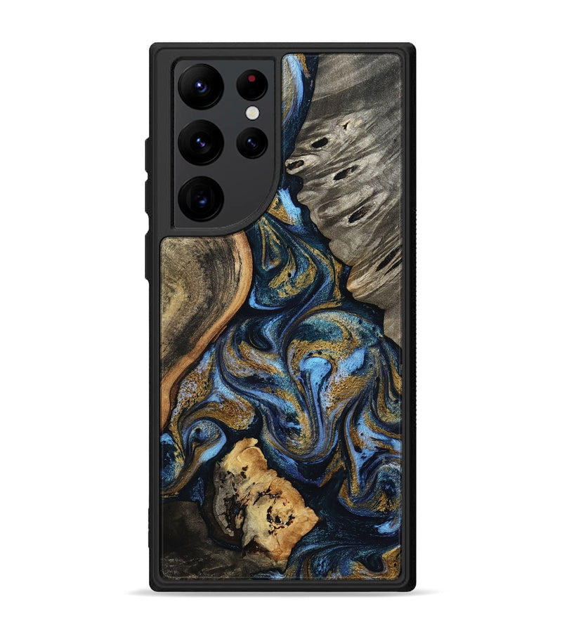 Galaxy S22 Ultra Wood Phone Case - Kairi (Teal & Gold, 801650)
