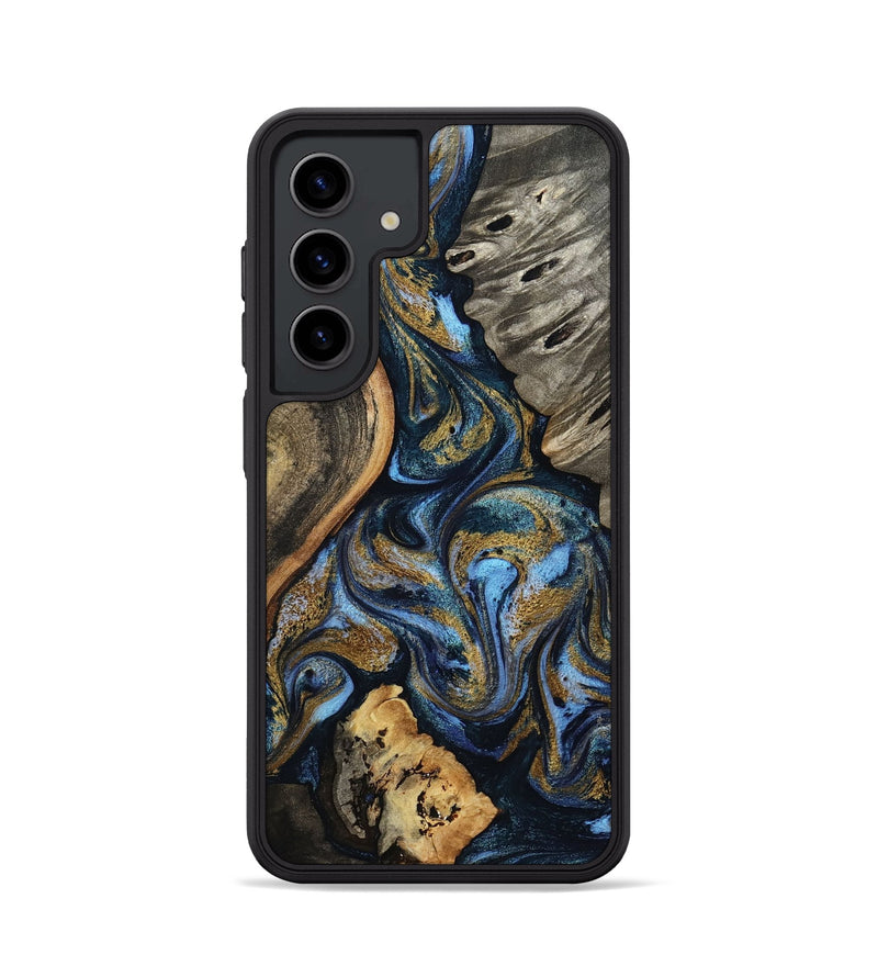 Galaxy S24 Wood Phone Case - Kairi (Teal & Gold, 801650)