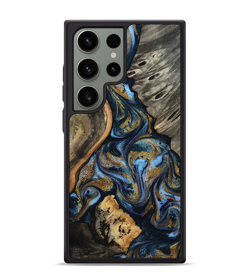 Galaxy S24 Ultra Wood Phone Case - Kairi (Teal & Gold, 801650)