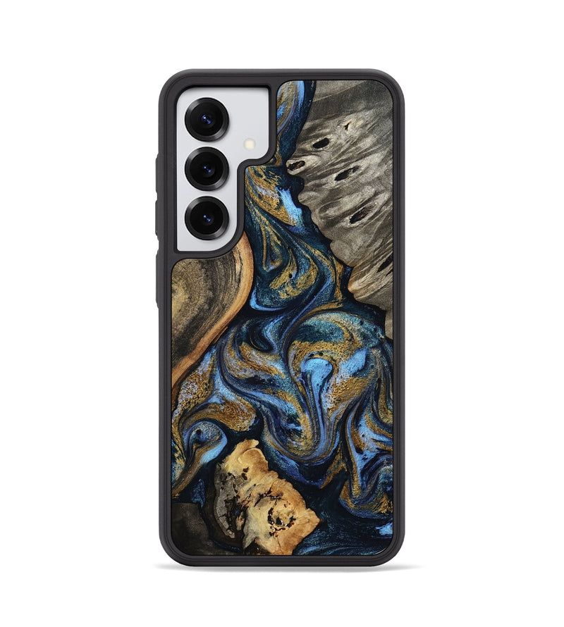 Galaxy S25 Wood Phone Case - Kairi (Teal & Gold, 801650)