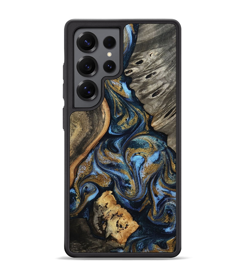 Galaxy S25 Ultra Wood Phone Case - Kairi (Teal & Gold, 801650)
