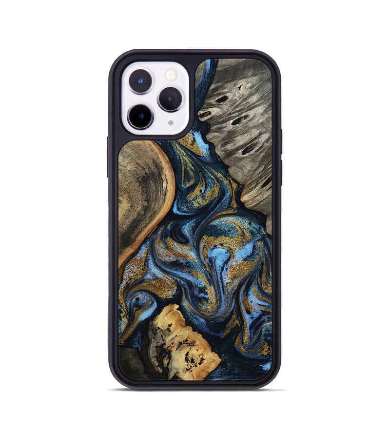 iPhone 11 Pro Wood Phone Case - Kairi (Teal & Gold, 801650)