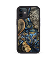 iPhone 12 Wood Phone Case - Kairi (Teal & Gold, 801650)