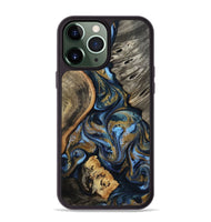 iPhone 13 Pro Max Wood Phone Case - Kairi (Teal & Gold, 801650)