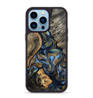 iPhone 14 Pro Max Wood Phone Case - Kairi (Teal & Gold, 801650)