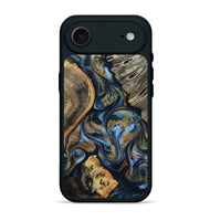 iPhone 17 Air Wood Phone Case - Kairi (Teal & Gold, 801650)