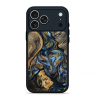 iPhone 17 Pro Max Wood Phone Case - Kairi (Teal & Gold, 801650)