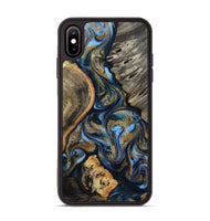 iPhone Xs Max Wood Phone Case - Kairi (Teal & Gold, 801650)
