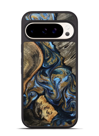 Pixel 9 Pro Wood Phone Case - Kairi (Teal & Gold, 801650)