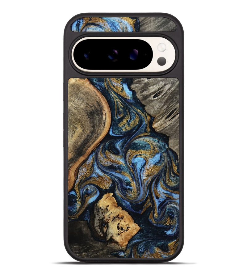 Pixel 9 Pro XL Wood Phone Case - Kairi (Teal & Gold, 801650)