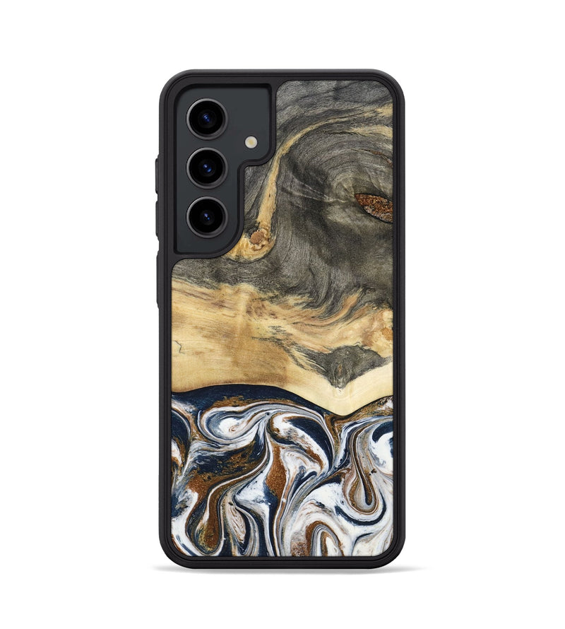 Galaxy S24 Wood Phone Case - Amias (Black & White, 801651)