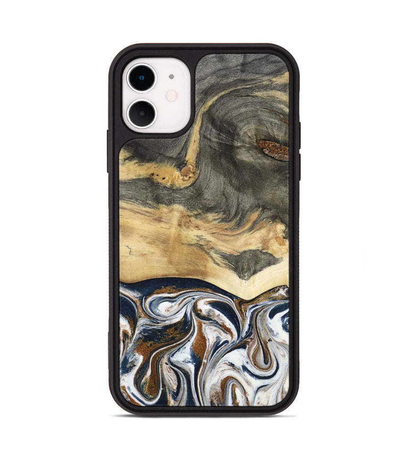 iPhone 11 Wood Phone Case - Amias (Black & White, 801651)