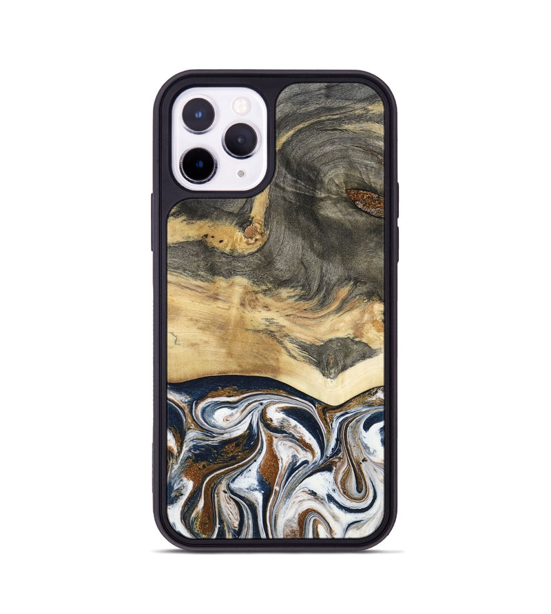 iPhone 11 Pro Wood Phone Case - Amias (Black & White, 801651)