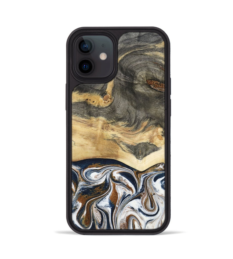iPhone 12 Wood Phone Case - Amias (Black & White, 801651)